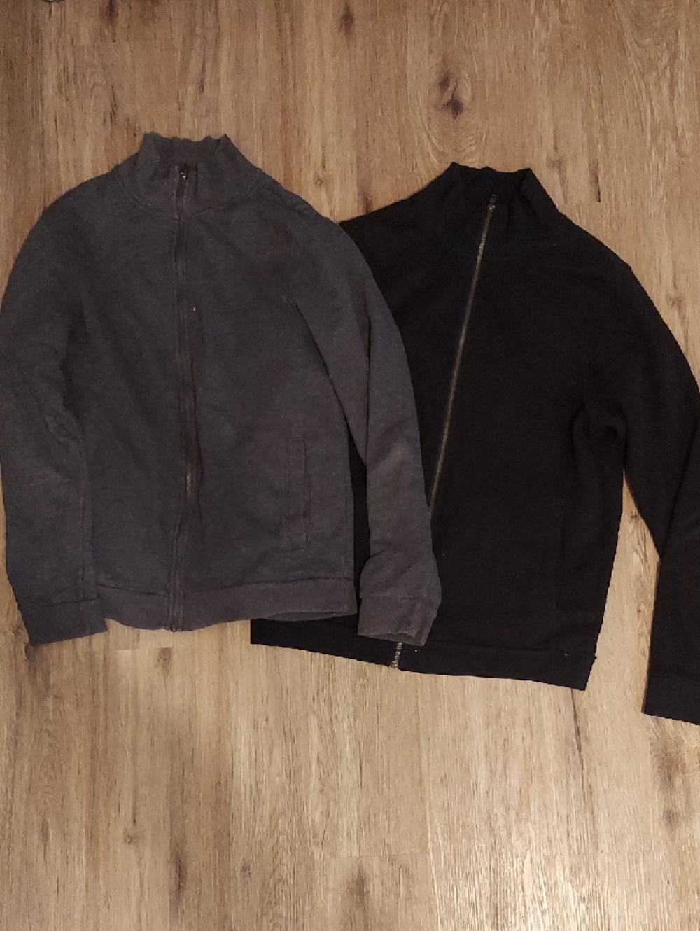 Target Men's Zip-Up Mock Neck Sweater Jacket - Charcoal Gray and Black